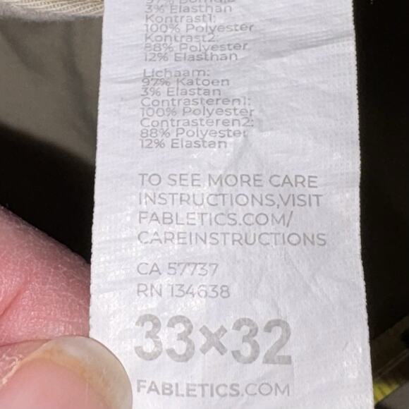 Fabletics The High Side Chino Pant Men's Size 33x32 Classic Fit Khaki Tan EUC - Picture 11 of 15